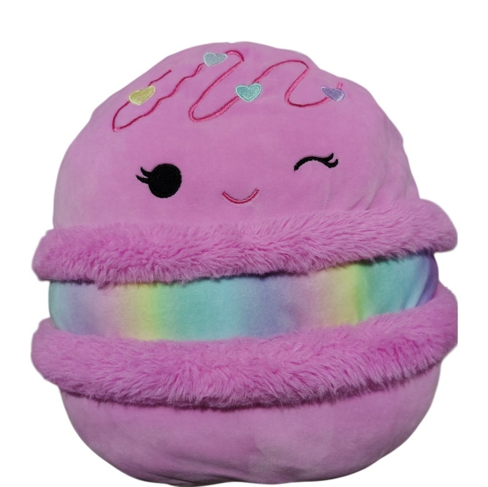 Squishmallows Pink Rainbow Macaron Plush With Pastel Rainbow Filling